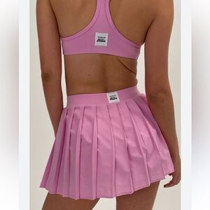 Frankie's Bikinis Active Windy Pleated Tennis Skirt Baby Pink Size S